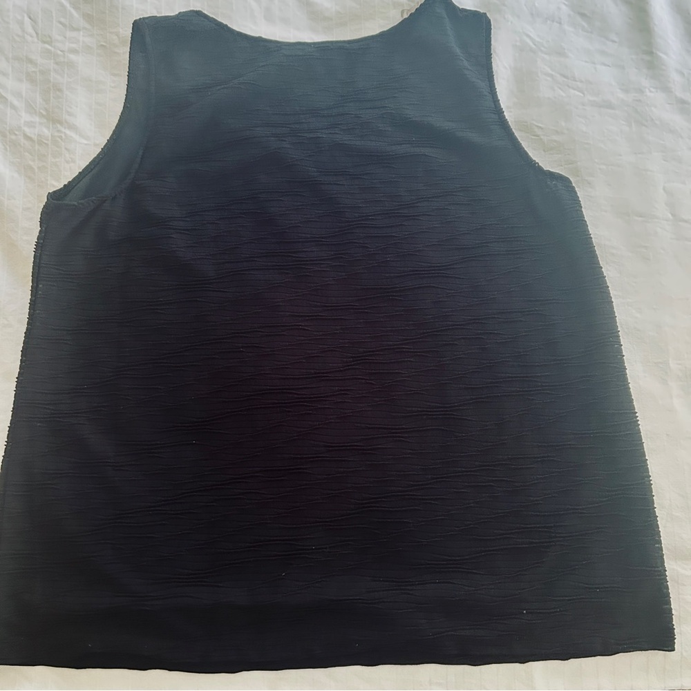 Jones New York Top Black Scoop Neck Wavy Line Texture Fully Lined Plus size 2X - Picture 10 of 15